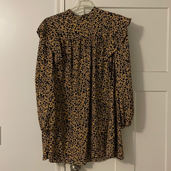 Long sleeve mini cheetah dress - Picture 1 of 3
